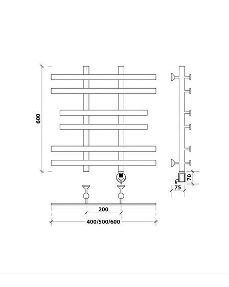 Электрический полотенцесушитель Secado Понтида 2 из нержавеющей стали