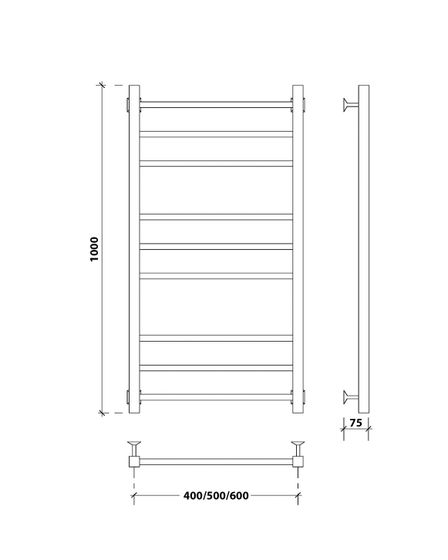Электрический полотенцесушитель Secado Модена из нержавеющей стали, черный