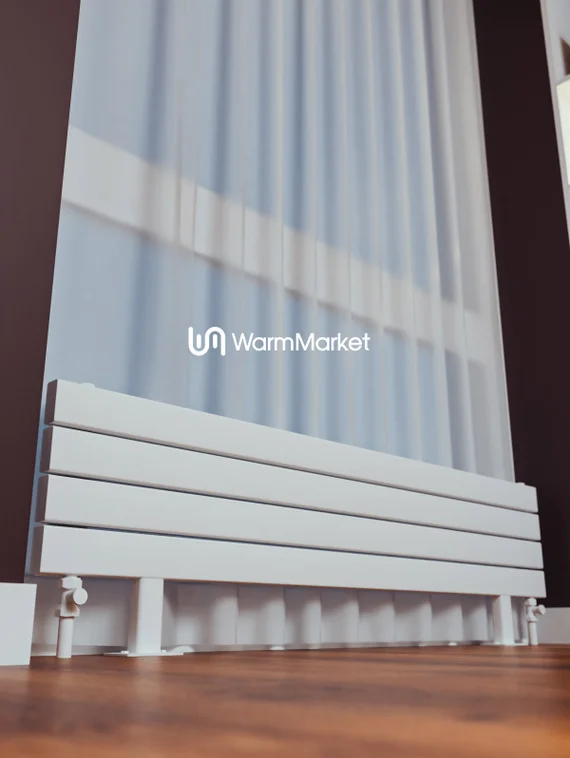 Bareng Temper ZN 900 - напольный трубчатый радиатор шириной 900 мм, нижнее разнесенное подключение