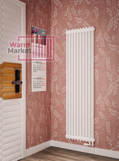 Вертикальный трубчатый радиатор Solira 2160 N69 нижнее подключение, кремовый (RAL 9001)