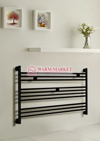 Богема L 600х900 – черный горизонтальный широкий дизайнерский полотенцесушитель