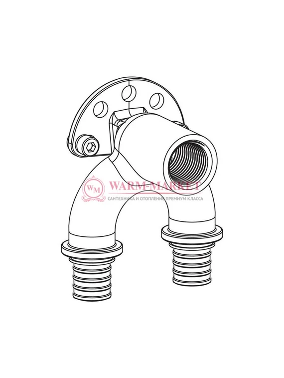 Проточный настенный угольник REHAU 20/20-Rp 1/2 длинный RX